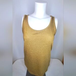 Ralph Lauren Metallic Gold Scoop Neck Tank